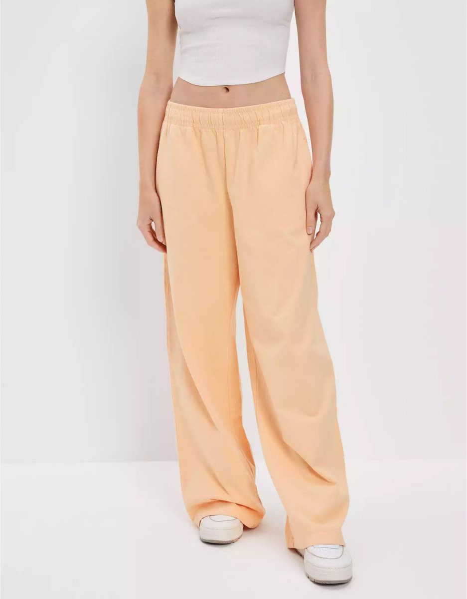 Pantalon Jogging American Eagle AE Sun Set Super High-Waisted Baggy Larges-Leg Knit Pant Orange Femme | QQA-83229234